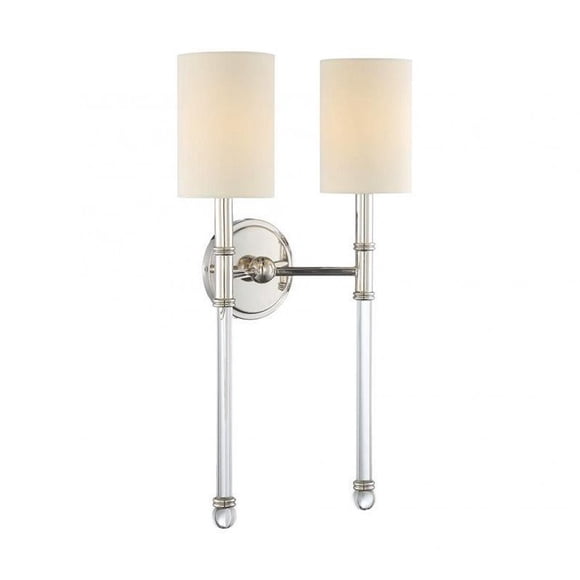 Savoy House Fremont Transitional 2-Light Sconce C Bulb Polished Nickel