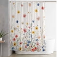 thumbnail image 2 of Shower Curtain, Watercolor Garden Flowers Waterproof Shower Curtain Set with Hooks for Bathroom Showers,Stalls and Bathtubs,60x72In Vintage Farm Floral Wild Grass, 2 of 9