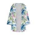thumbnail image 4 of Htigea Womens Kimono Cardigans Lightweight Half Sleeve Open Front Cardigan Comfy Chiffon Print Cardigan Tops B White,M, 4 of 4