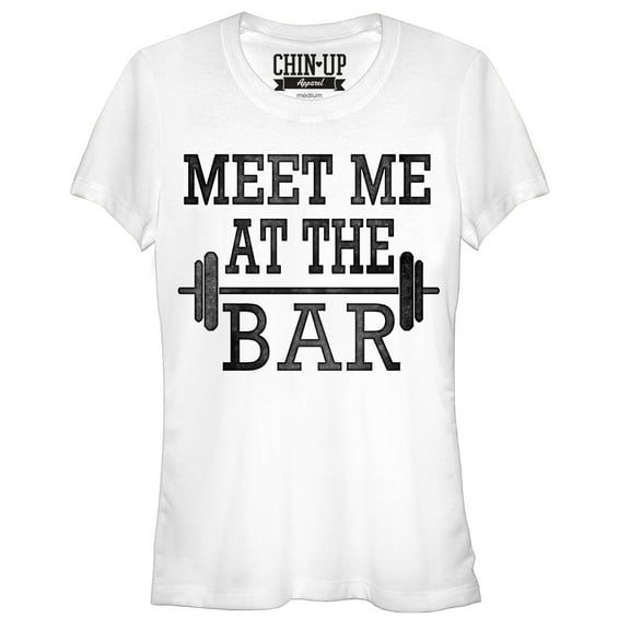 Junior's CHIN UP Meet Me at the Bar Graphic Tee White Medium