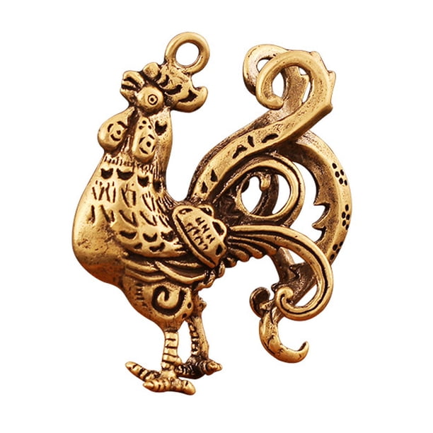 Gallo Colgante Adorno Artesanía Accesorios Miniaturas Único Coleccionable Universal Llavero Estatua para Estante Escritorio Auto Dormitorio Cumpleaños