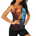 thumbnail image 2 of Lsque Red And Blue Fire Lion Printed Workout Tank Tops for Women, Athletic Sports Tank Tops, Compression Sleeveless Dry Fit Shirts,Sleeveless Yoga Shirt-X-Large, 2 of 9
