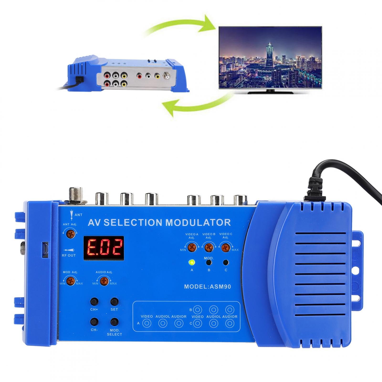 HF Digitaler Full Band RF Modulator VHF/UHF AV TV Adapter PAL/ NTSC EU Stecker 