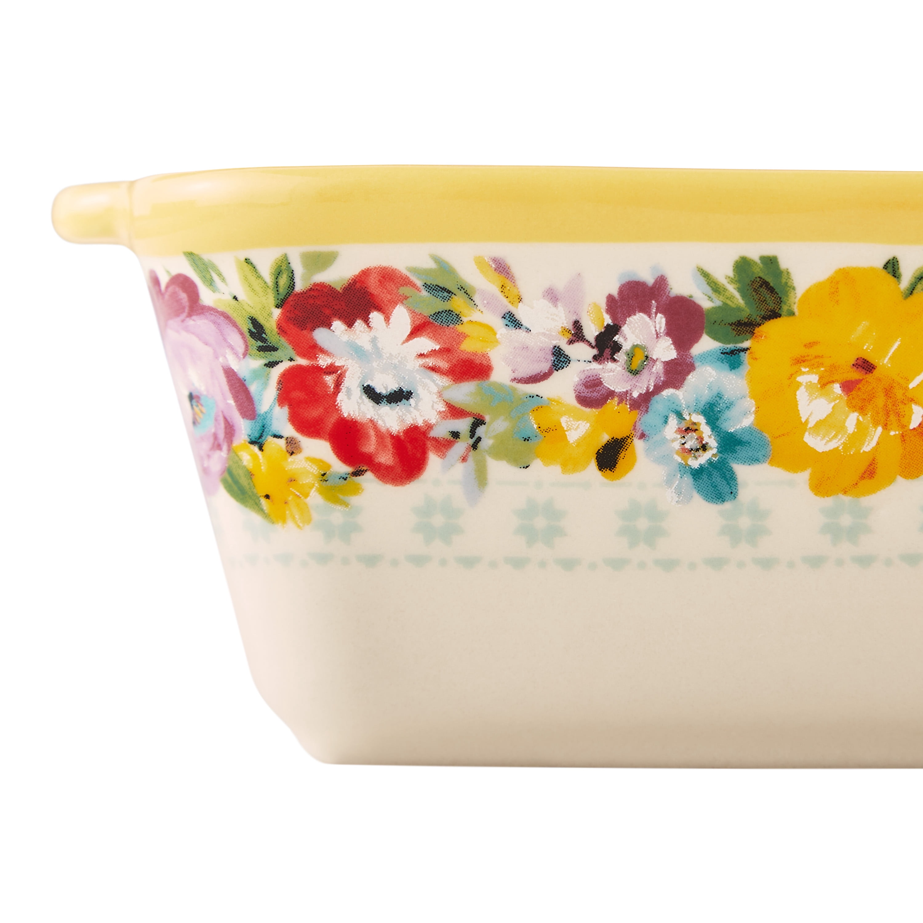 The Pioneer Woman Sweet Romance Blossoms Mini Ceramic Loaf Pan Set, 4 Pack