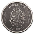 thumbnail image 2 of 2024 Gibraltar 1 oz Silver Lady Justice Antique, 2 of 4