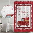 thumbnail image 4 of Valentine's Day Shower Curtain Set - 72" x 78" Washable Bathtub Curtain with 12 Hooks, Love Heart Truck Modern Art Waterproof Fabric Stall Shower Curtains for Bathroom/Bathtub Décor, 4 of 6