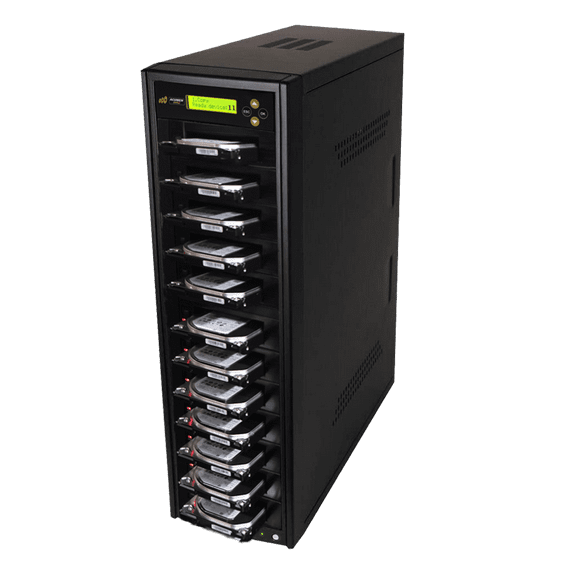 Acumen Disc 1 to 11 Hard Drive Duplicator - 18GB/Min - Standalone Copier and DoD Compliant Sanitizer/Eraser for Multiple SATA 3.5 HDD Disk & 2.5 SSD Solid State Drives 300MB/Sec (H11-SATA2)