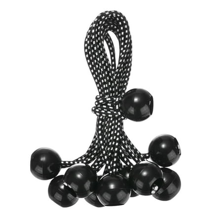 Uxcell 10-Pack Ball Bungee Cords, 6 Inch High Elastic Canopy Tarp Tie Down Bungee Balls for Tent/Cargo Holding [Black White]
