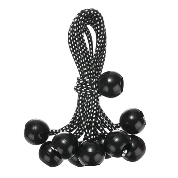 Uxcell 10-Pack Ball Bungee Cords, 6 Inch High Elastic Canopy Tarp Tie Down Bungee Balls for Tent/Cargo Holding [Black White]
