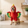 thumbnail image 5 of Parrot Shaped Pet Hooded Costume, Funny 3D Pet Cosplay Outfit With Colorful Wing Decor For Small Medium Large Dogs,Halloween Thanksgiving Party Pet Dress‑Up Clothes(Red-M), 5 of 5