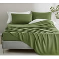 thumbnail image 2 of Chezmoi Collection Extra Soft Bed Sheets Set, Double Brushed Microfiber 14-Inches Deep Pockets, 4-Piece Sheet Set, King, Olive Green, 2 of 8