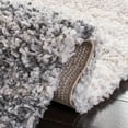 thumbnail image 6 of SAFAVIEH Fontana Daquan Striped Shag Runner Rug, Ivory/Grey, 2'3" x 12', 6 of 9