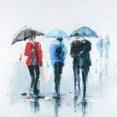 thumbnail image 2 of Atelier B Art Studio 20x20 White Modern Wood Framed Museum Art Print Titled - THREE PEOPLE AND THEIR UMBRELLA, 2 of 4