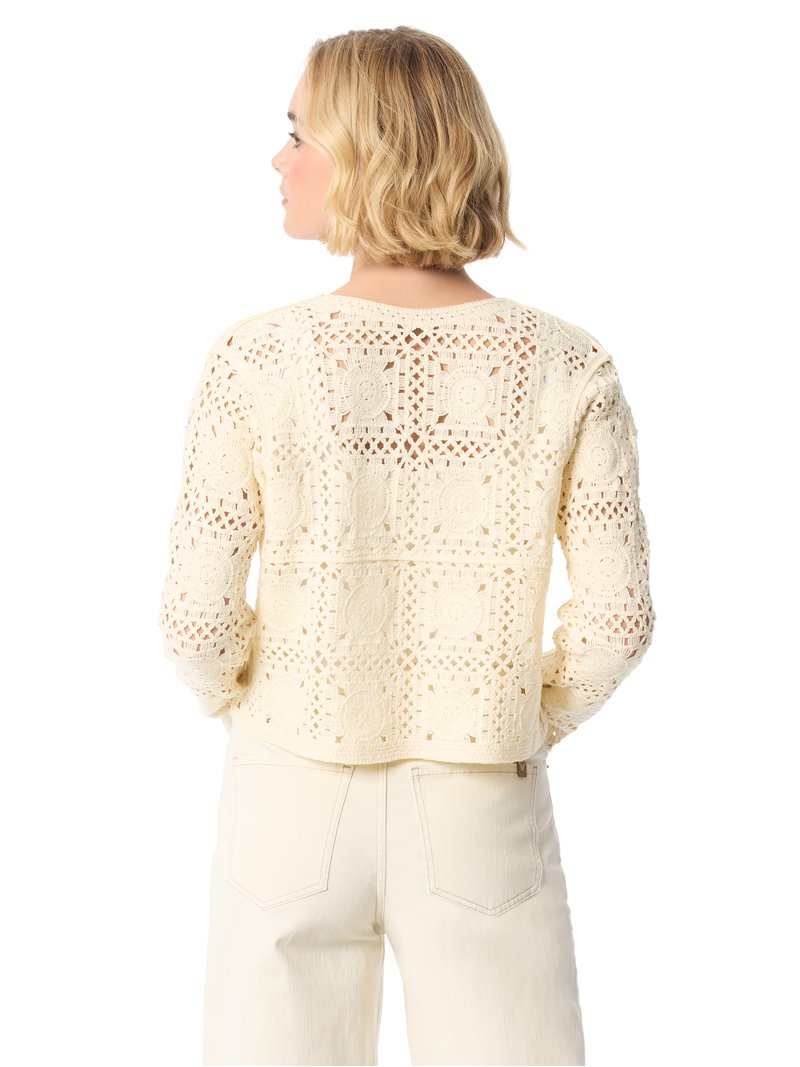 Jessica Simpson Women's Aurier Cardigan - Ruffle Trim Tie Front Standard Fit