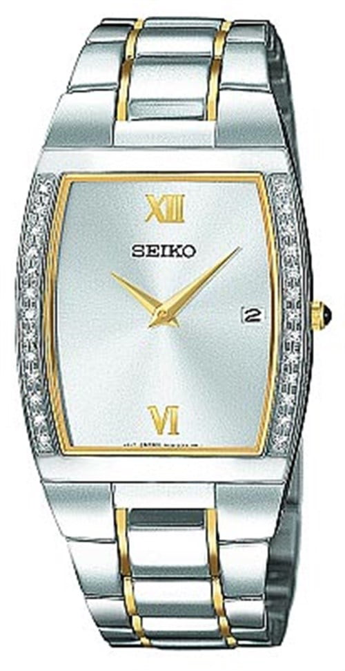Seiko Men's Two Tone Quartz Diamond Watch SKP321 