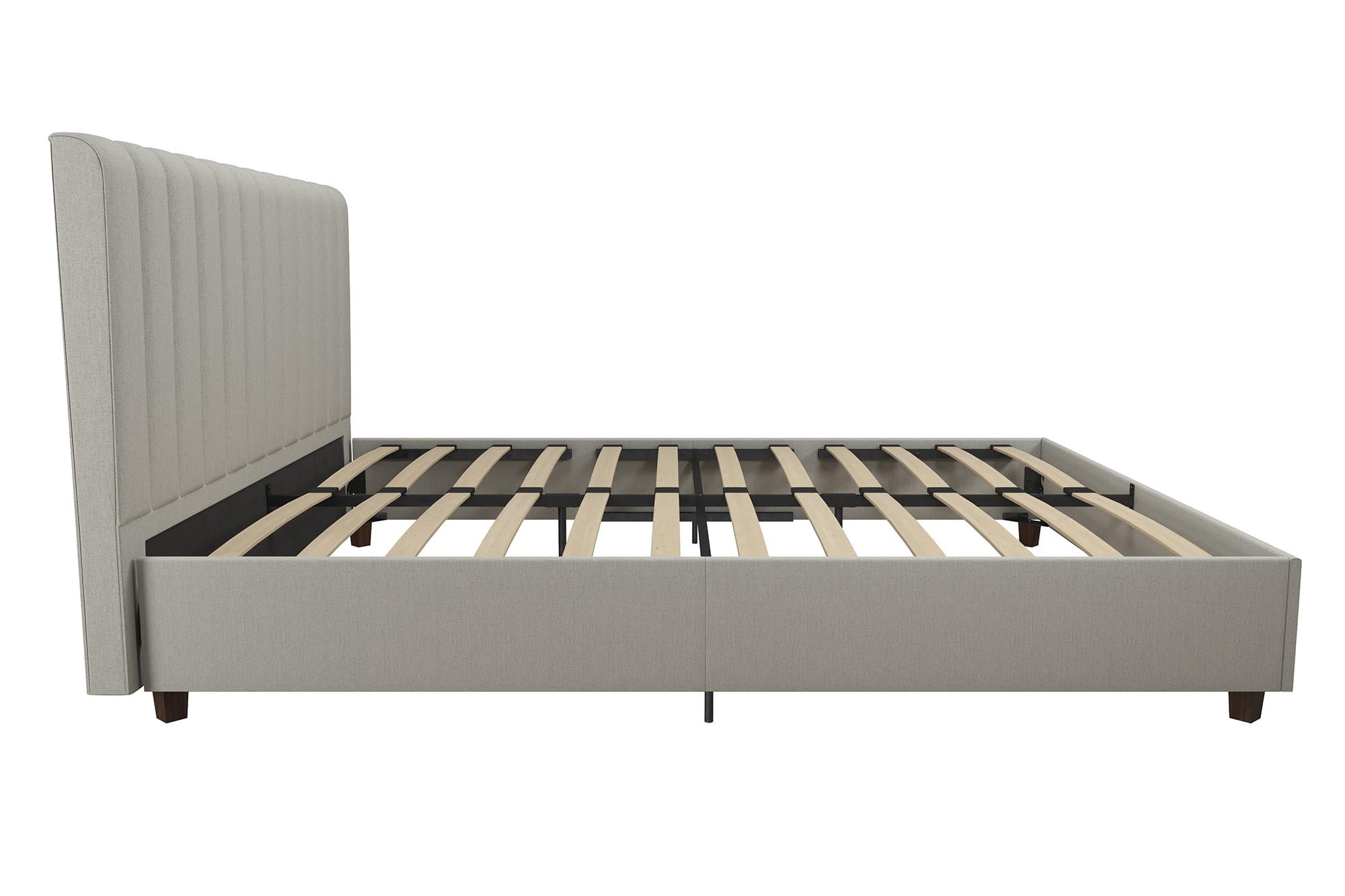Novogratz Brittany Upholstered Bed, Full, Gray Linen