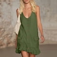 thumbnail image 2 of LIaqionyy Mini Dresses for Womens Cotton Linen Summer Scoop Neck Sleeveless Casual Loose Tunic Tank Sundress, 2 of 6