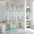 thumbnail image 6 of Summer Coastal Shower Curtain, Waterproof Shower Curtains for Bathroom, Nautical Sea Coral Shell Starfish Wood Gray Washable Fabric Bathtub Curtain Set Bath Decor with 12 Hooks Standard 72"x72", 6 of 8