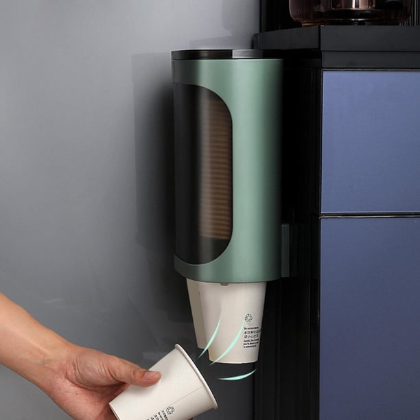 Portavasos de papel desechable, de agua automático, portavasos, hogar, oficina, ahorro de espacio, soporte de almacenamiento de vasos de p , Verde individual Macarena dispensador de portavasos