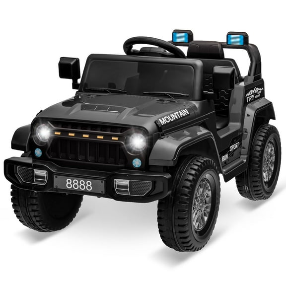 12V Kids Ride on Truck Car, w/Parent Remote Control, Twin 35w Motors, 3 Speeds, LED Lights, Music & Horn, Spring Suspension