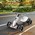 thumbnail image 2 of iRerts 12V Ride on Toys, Powered Electric Go Kart with Music, LED Light, Horn, Forward/Backward, Pedal Go Kart Kids Electric Car for Kids Boys Girls Ages 3-6, White, 2 of 10