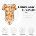 thumbnail image 4 of Pofeuu Various Bread Print Short Sleeve Body Suits Women Round Neck Bodysuits for Women Onesie Adult Set Body Suit-X-Large, 4 of 7