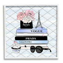 Stupell Industries Glam Parisian Patterned Beauty & Fashion Painting White Framed Art Print Wall Art, 24 x 24