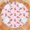 thumbnail image 2 of Pioneer Flower Floral Print Pattern Round Fitted Tablecloth with Elastic Edge,Dining Table Cover Waterproof,Outdoor Round Tablecloth for Camping,Dining,Indoor and Outdoor, 2 of 7