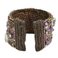 thumbnail image 5 of Purple Enchantment Oval Agate and Amethyst Handmade Cuff, 5 of 5