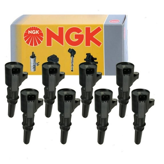 8 pc NGK Ignition Coil compatible with Ford Crown Victoria 4.6L V8 1998-2011 (Full Shop Pack)