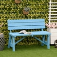 thumbnail image 2 of Outsunny Wooden Garden Bench for Outdoor, 2-person Patio Bench, Loveseat Furniture for Lawn, Deck, Yard, Porch and Entryway, Blue, 2 of 10