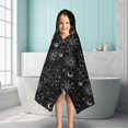 thumbnail image 6 of Black Gothic Sun Moon Pattern Hooded Bath Towel，50"x30" for Ages 3 To 12 Kids, Quick Dry Lightweight Soft Microfiber Hood Beach Towel Cover Up for Kids, 6 of 7