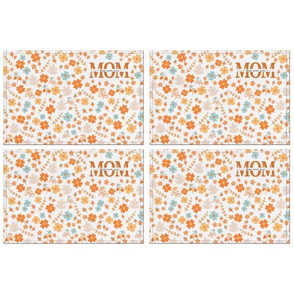 Placemats Set Of 4 Linen Machine Washable Dining Table Mats Fall Floral Flower Mom Place Mats for Party Kitchen Dining Decoration