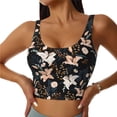 thumbnail image 2 of Uemuo Lilies Flowers Pattern Women's Sports Bra - High Impact Support, Breathable, and Comfortable Athletic Bra for Running, Yoga, and Workouts, 2 of 9