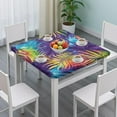 thumbnail image 3 of Colorful Tropical Leaf Pattern Square Fitted Tablecloth with Elastic Edge,Square Table Cover,Washable Elastic Table Cover for Home Kitchen Party Decor 36"x36", 3 of 6