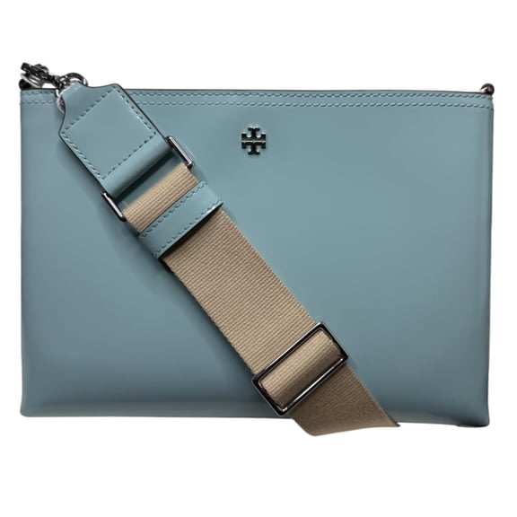 Tory Burch Women's 156480 Blake Patent Swingpack Smooth Leather Crossbody Shoulder Bag (Angel Blue)