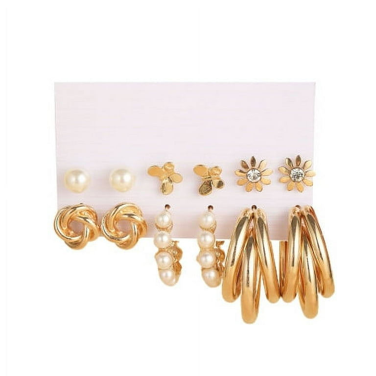 Shenmeida 1 Set Earrings Set Assorted Multiple Stud Earrings Set