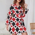 thumbnail image 3 of Gambling, Casino Gifts Night Robe Long Sleeve V Neck Robe With Belt Women's Sleepwear Dresses, 3 of 9
