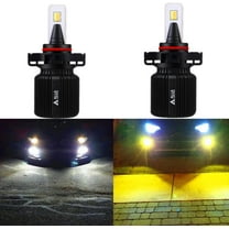 Alla Lighting 8000LM 5201 5202 LED Switchback Fog Lights Bulbs Extremely Super Bright Dual Color 6000K Xenon White / 3000K Yellow Switch PS19W PS24WFF Fog DRL Daytime Running Lights Replacement