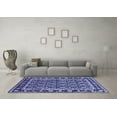 thumbnail image 3 of Ahgly Company Indoor Square Oriental Blue Industrial Area Rugs, 4' Square, 3 of 4