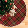 thumbnail image 5 of FMSHPON RedBlack Plaid Pattern Xmas Christmas Tree Skirt Stand Mat for Holiday Party Decoration Indoor Outdoor 48 inches, 5 of 6