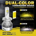 thumbnail image 4 of Lasfit H7 LED Headlight Bulbs, Switchback Brightness High Low Beam, 60W 6000LM 2 Modes, 4 of 10