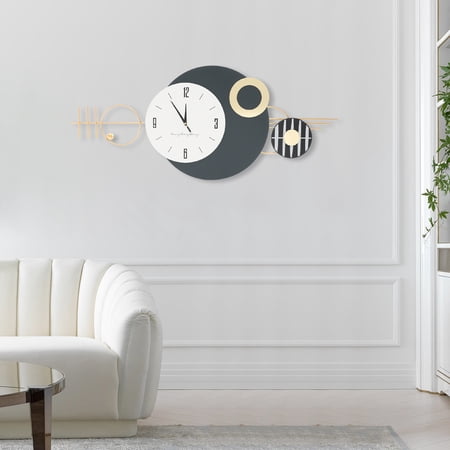 Golden Iron Luxury Wall Clock 100x42cm Silent Quartz Clock Creative Decorative Clocks