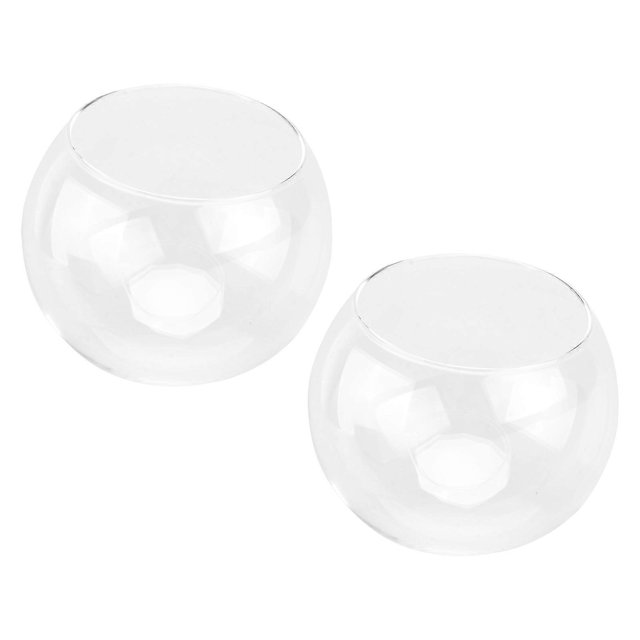 Clear Glass Dome Display Cover for Decoration with 2Pcs Transparent Glass Dome for Craft Projects