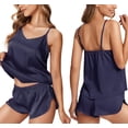 thumbnail image 4 of Oudiya 2 Piece Silk Pjs for Women Satin Pajamas Set Lingerie Camisole Pajamas Cami Shorts Set Nightwear, S-XXL, 4 of 5