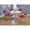 Red, variant on Pemberly Row 5-Piece Contemporary Metal Round Dining Set in Chrome and Black