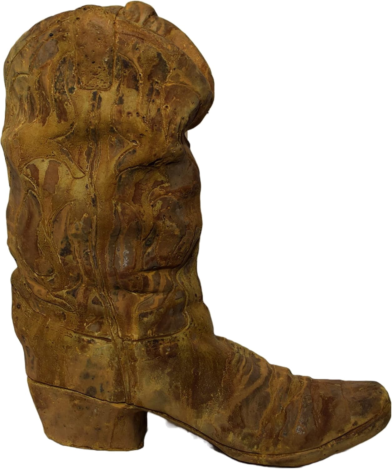 Solid Rock Stoneworks Western Cowboy Boot Planter 21" Tall Rust Color