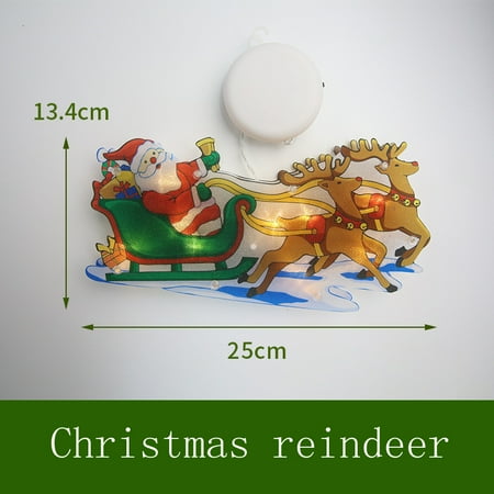 

Christmas Thanksgiving Holiday Double-Sided Xmas Silhouette Decoration Led Window Lights with Metallic Effect Battery Operated