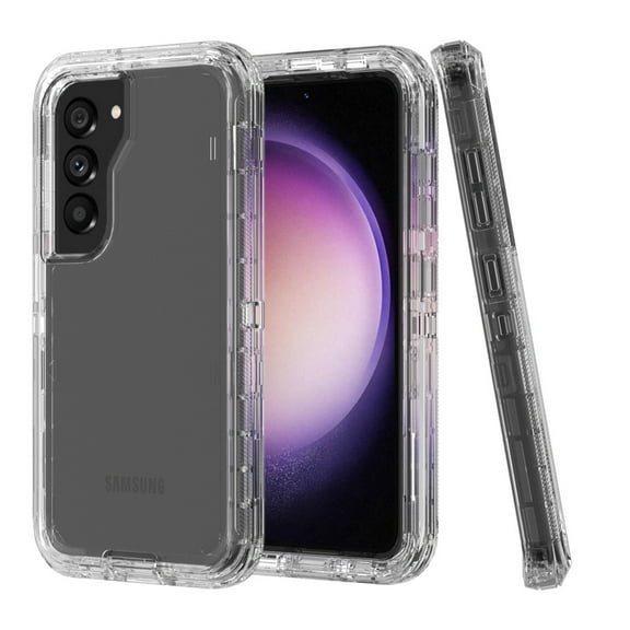 Xhy Samsung Galaxy S23 Plus Case 3 in 1 Reinforced Bumper Anti Scratch Transparent Shockproof Durable Non-Yellowing Crystal Clear Case for Galaxy S23 Plus Phone