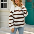 thumbnail image 2 of Striped Sweater Sevevn Women's Striped Long Sleeved Round Neck Pullover Knitted Sweater Top, 2 of 9